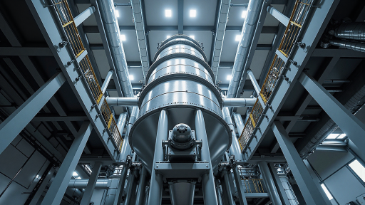 斗式提升机设备，垂直输送结构，金属链条传动，展现垂直提升功能