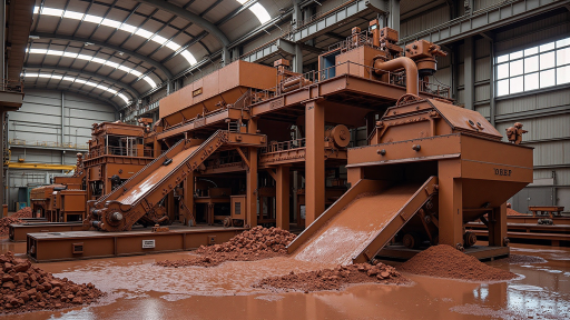 振动筛分设备，多层筛网结构，金属框架，展现高效筛分工艺